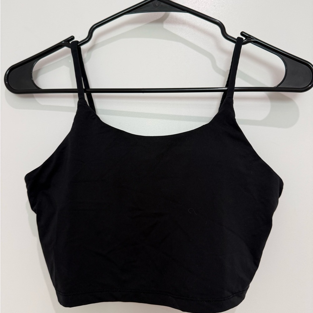Black Cropped Sports Bra